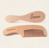 Baby comb and brush set personalized Teether Zao & Co 