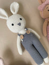 Amigurumi Crochet Bunny Dolls Zao & Co #2. Bunny with grey jumper 