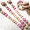 "Emma" Personalised Dummy Clip & Teether Set Teether Zao & Co vintage rose tones 